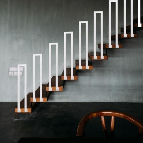 Rampe d'escalier en U 85 cm noire pour intérieur et extérieur - 4