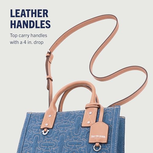 Bolso True Religion Quilted Tote Azul miniatura 4