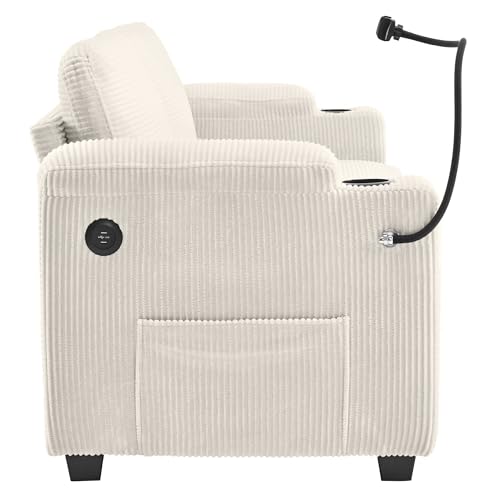 Image of ERYE 72-Inch 2 Seat Sofa Couches W /Foldable Full Size Memory Mattress Sleeper Bed, Functional Convertible Loveseat Sofa Striped Corduroy Upholstered Couch for Home Apartment