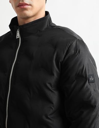 Image of Arrow sport men's regular fit solid puffer jacket