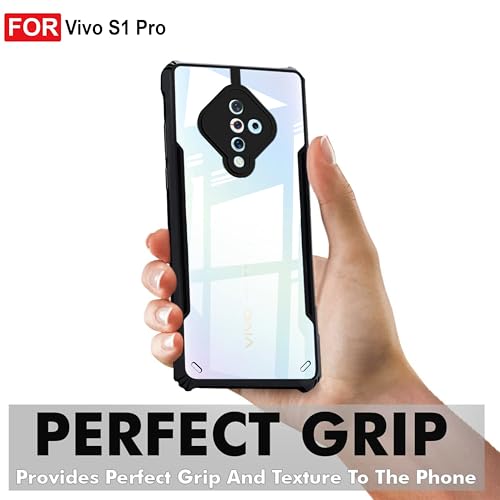 Image of Zapcase Back Case Cover for Vivo S1 Pro | Compatible for Vivo S1 Pro Back Case Cover | 360 Degree Protection Back Cover | Clear Case with Camera Protection | (TPU + PC | Matte Black)