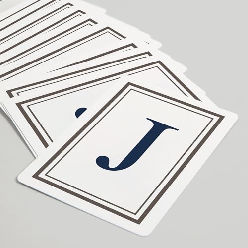 Lantern Press Monogram, Estate, Gray and Blue, 52 cartas de póker miniatura 5