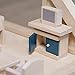 PlanToys Neo Line of Wooden Dollhouse Furniture - Living Family Room (7307) | Sustainably Made from Rubberwood and Non-Toxic Paints and Dyes
