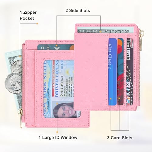 Image of Sodsay Card Case Slim Front Pocket Wallet for Women Credit Card Holder with Keychain | Slim, Front Pocket, Credit Card Holder, with Keychain