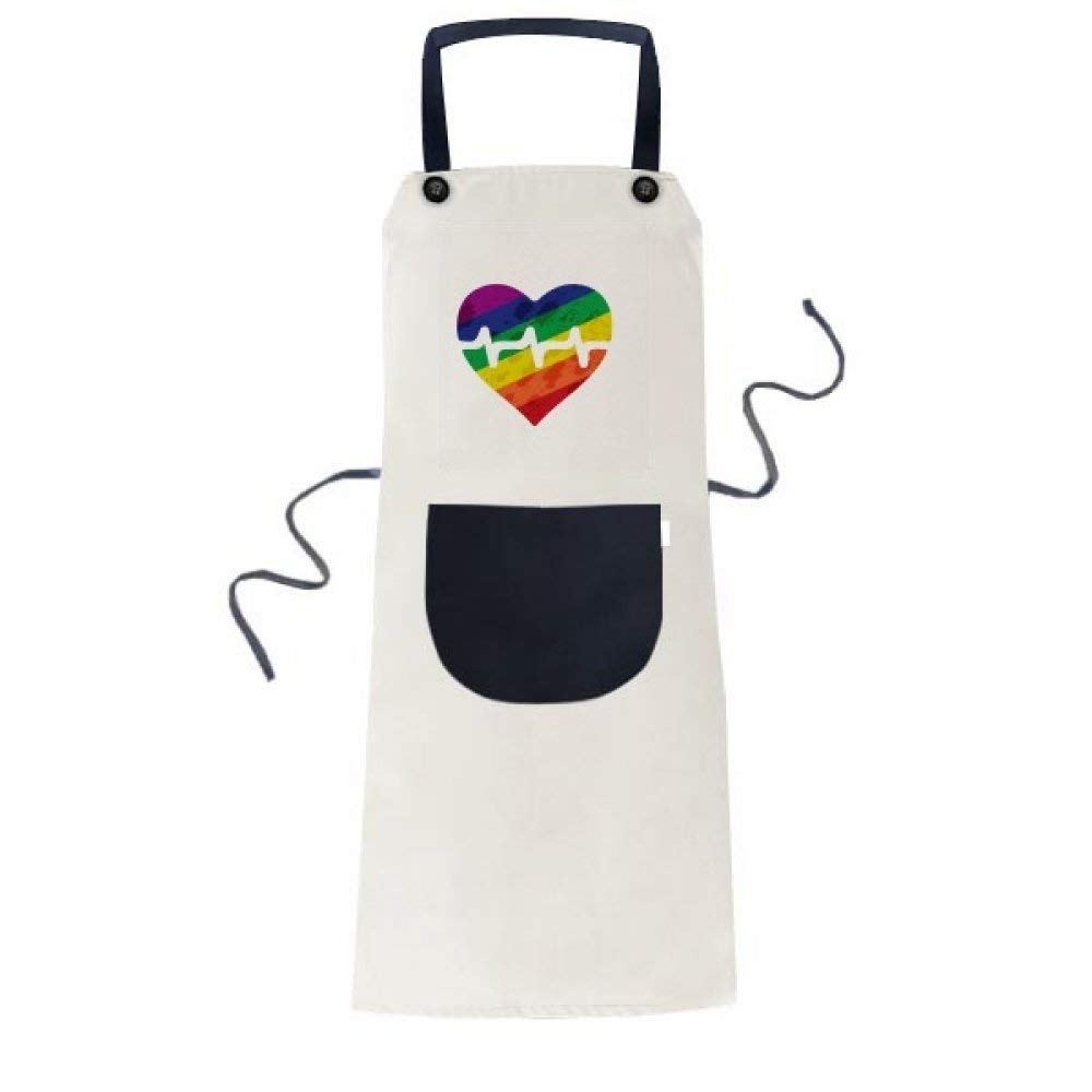 Tablier cuisine LGBT réglable beige Heart Electron coton