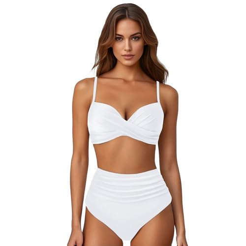 Genérico Traje de Baño de Cuello V de Mujer Tirante Sexy Bañador Estampado de Cintura Alta Traje de Bañadors Baños de Surf de Bikini Bragas Baño Casual al Aire Libre de Vacaciones