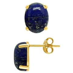 Natural Blue Lapis Lazuli - 14K Gold Plated
