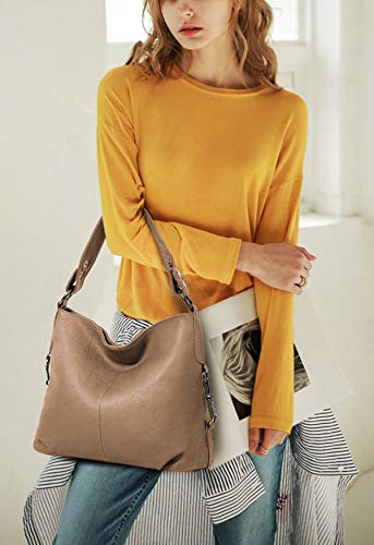 Image of YALUXE Women's Real Leather Shoulder Bags Hobo Handbags Purse Crossbody Bag