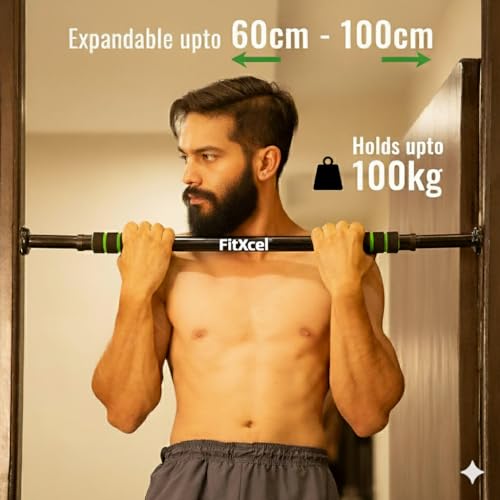 Image of Multi-Functional Pull-Up Bar for Home Workouts | No Screw pull up bar stand with Anti-Skid Grip for Pull-Ups, Chin-Ups, Push-Ups, Sit-Ups, and Stretching Adjustable Upper Body and Core Workout Bar