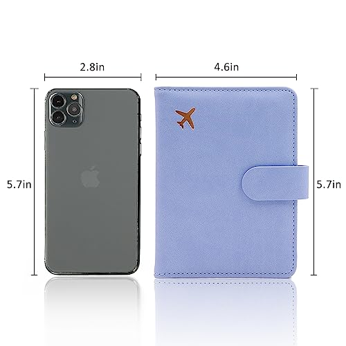 Image of Melsbrinna Premium Leather Passport Holder Covers Case, Waterproof Rfid Blocking Travel Wallet Passport Holder with Pen Holder, Cute Passport Book for Women /Men