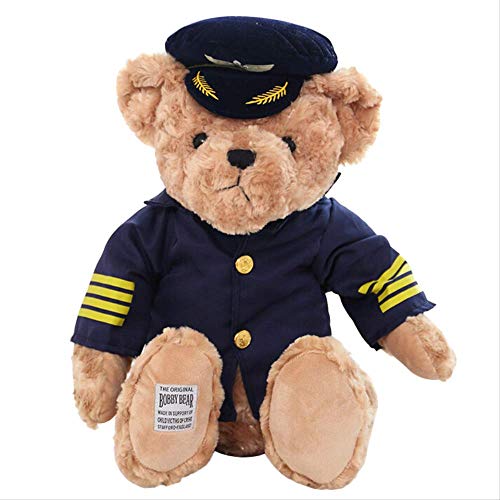 BEST9 Lindo piloto de Peluche Oso de Peluche capitán Oso muñeca cumpleaños Regalo niños Juguete bebé muñeca, 35 cm