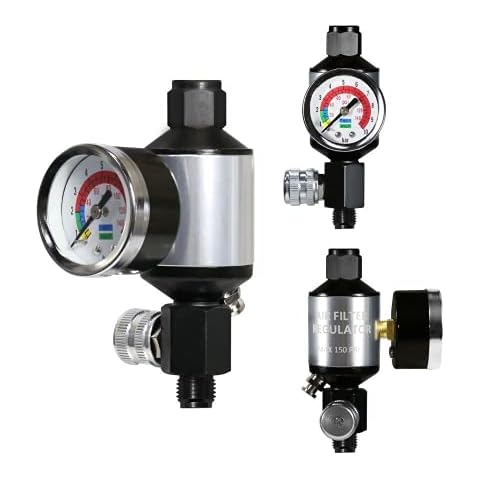 LE LEMATEC Air Compressor Regulator & Air Compressor Water Separator with Gauge. Air Compressor Filter AI303-R1 Cover