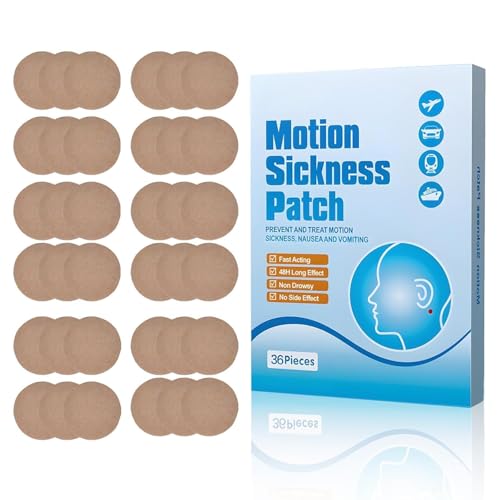 Image of Motion Sickness Patch 36PCS | Scopolamine patches for motion sickness | vomiting patches | Natural Herbal Anti-Nausea & Dizziness Relief Stickers | Waterproof Car, Sea & Air Travel Sickness for Adults & Kids (36 Piece)
