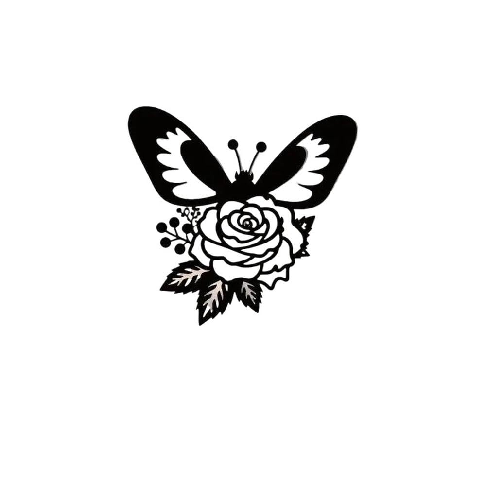 Gothic Rose Butterfly Vinyl Sticker Art Design Waterproof Decal for Car Window Body
