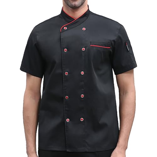 Chemise de cuisine à manches courtes veste mixte pour restaurant et traiteur