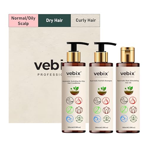 VebixProfessional Customised Regimen HairCare -3 Ayurvedic Product Kit- HairFallControl- Lotus AntiHairfall Shampoo, Hair Keratin Conditioner & AntiHairFall Neem Oil (300ml) (Dry Hair) VebixProfessional Customised Regimen HairCare -3 Ayurvedic Product Kit- HairFallControl- Lotus AntiHairfall Shampoo, Hair Keratin Conditioner & AntiHairFall Neem Oil (300ml) (Dry Hair)