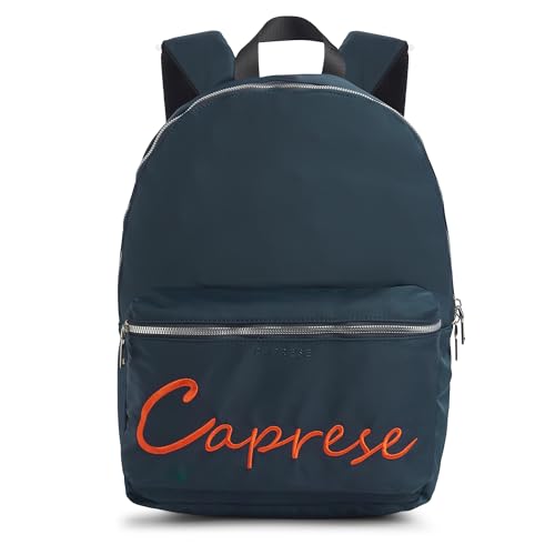 Image of Caprese Venus 19L Laptop Backpack Large | Stylish Color Block Bag with Signature Logo | 2 Compartments with Trolley Sleeve | Spacious Adjustable Strap Travel Backpack for Women