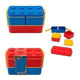 Lancheira Infantil Montável Marmita Plástica Divertida e Compacta com Bloquinhos Pote Merendeira