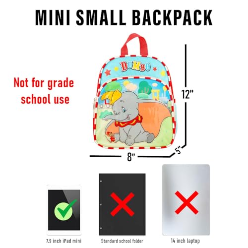 Disney Elephant Toddler Backpack Set for Kids - Bundle with 12" Dumbo Mini Backpack with Water Bottle, Stickers, More | Cute Cartoon Animal Elephant Backpack for Toddler Boys, Girls3