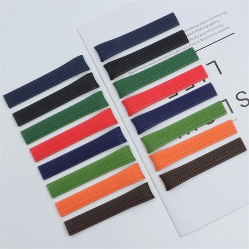 Bracelet en caoutchouc silicone 21mm premium bleu marine pour montre luxe