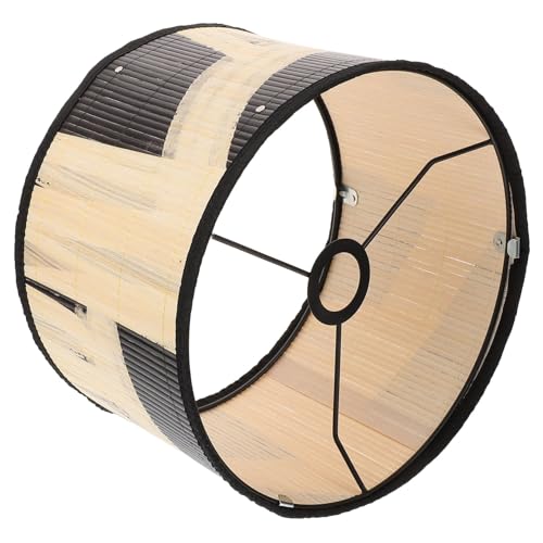 PRETYZOOM 印花抽象竹製ランプシェード 吊り下げ照明カバー 和風レトロ装飾灯 シンプル構造耐久性 ペンダント用リビングダイニング適用