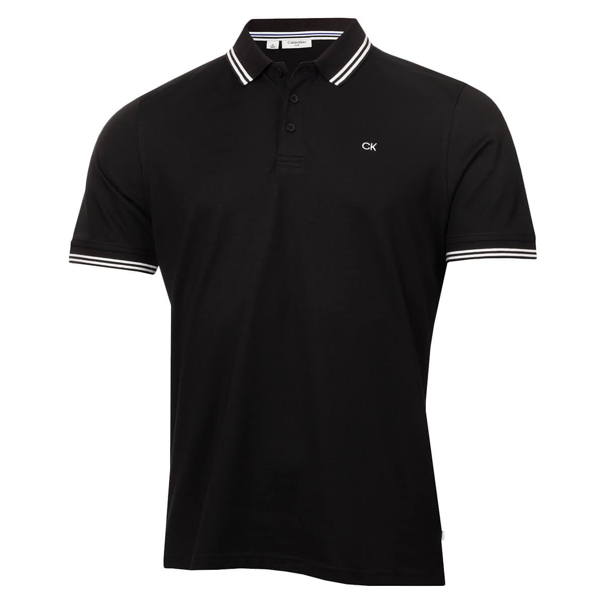 Calvin Klein Mens 2026 Campus Tipped Polo Shirt - Black Tipped - XXL