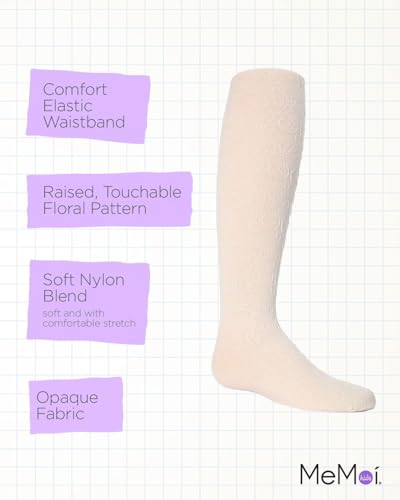 MeMoi Swirled Floral Girls Opaque Tights3