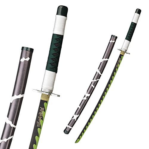 Munetoshi 38” Munetoshi Dull Steel LARP Cosplay Anime Sanemi Shinazugawa Demon Sword Scabbard Costumes