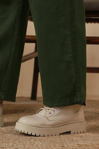 Image of FYLTR Women's Cargo Utility Trouser - 100% Cotton | Adjustable Hem | Drawstring Closure | Utility Pockets | Trousers for Women
