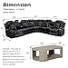 SIENWIEY Power Recliner Sectional Sofa Set with Coffee Table, Leather Reclining Sectional Couch with LED Lights,50
