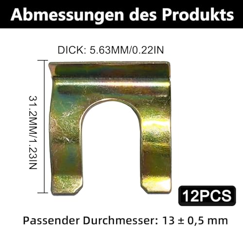 IUSOT 12 Stück Clutch Cable Brake Line Clamp Clips Set - Metall Bremsleitungshalter U-Form Bremsschlauch Halteklammer, Ersatz Schlauch Halteclip für Feststellbremse und Auto Schlauchsysteme #01