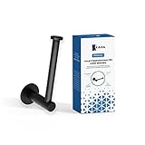 Kara World® Premium Toilettenpapierhalter ohne Bohren, Extra Starker Halt Dank zertifizierter 3M-Klebepads, Klopapierhalter ohne Bohren, Toilettenpapierhalter Edelstahl Gebürstet in Schwarz Matt
