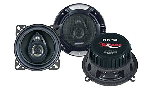 Lautsprecher Einbauset passend mit Renegade RX-42-10cm Koax-System für Peugeot 206 CC Heck