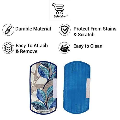 Image of Exclusive Combo Set of Appliances Cover (1 Pc. of Fridge Top Cover, 2 Pc. of Refrigerator Handle Cover and 3 Pc. Of Refrigerator Mat /Fridge Shelf Mat) (Color- Blue, Design-Leaf, Set Contains- 6 Pcs.)