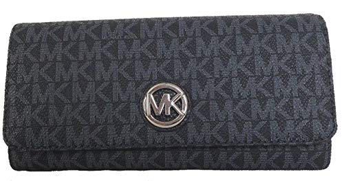 Michael Kors Fulton Flap Continental Wallet Clutch in Signature Admiral Navy