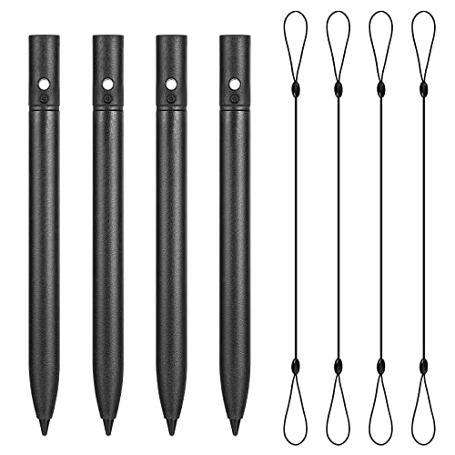 Flutesan 4.5 Inch LCD Writing Tablet Pen Replacement 4 Pcs Kids Stylus Pen for Drawing Tablet Doodle Pad with 4 Hanging Rope(Black)