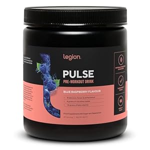 Legion Pulse Pre Workout Supplement – All Natural Nitric Oxide Preworkout Drink to Boost Energy, Creatine Free, Naturally Sweetened, Beta Alanine, Citrulline, (Blue Raspberry)
