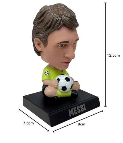 Image of AUGEN Super Hero Messi F Action Figure Limited Edition Bobblehead with Mobile Holder for Car Dashboard, Office Desk & Study Table (Pack of 1)