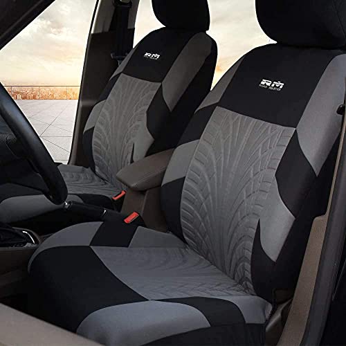 AUTOYOUTH Car Seat Covers Full Set, Front Bucket Seat Covers with Split Bench Back Seat Covers for Cars for Women Full Set Auto Parts Seat Protectors Car Seat Accessories - 9pcs,Gray - Image 3
