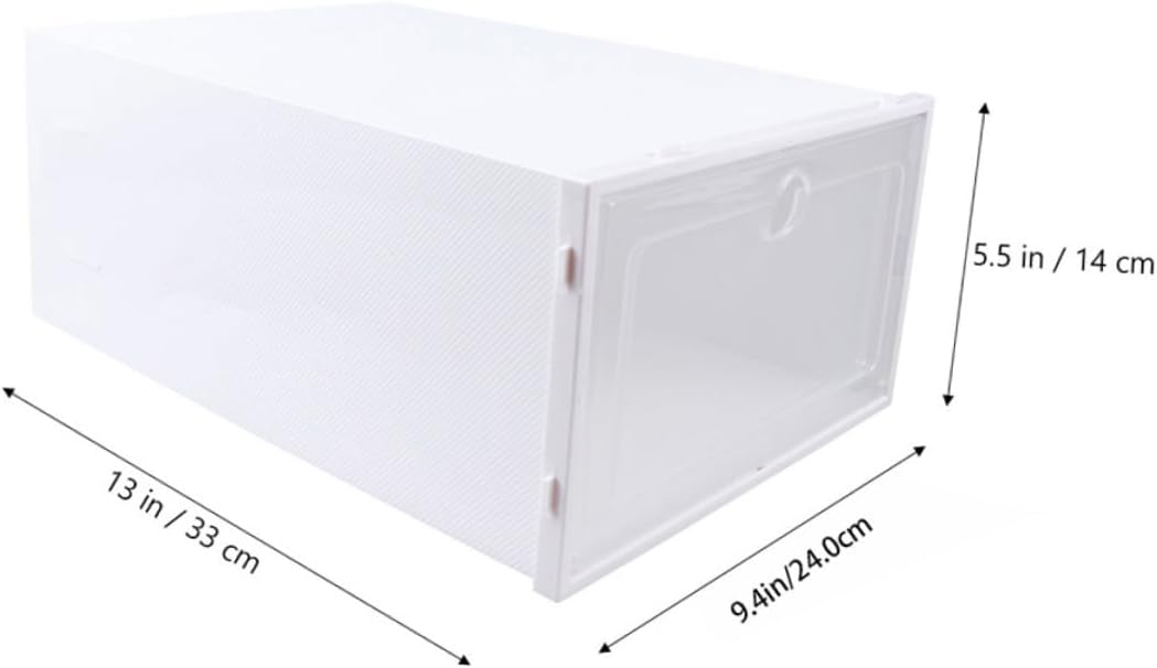 Stackable Shoe Boxes 6pcs Plastic Drawer Type Organizer Dustproof Lid for Sneakers and Heels for Closet Storage and Display