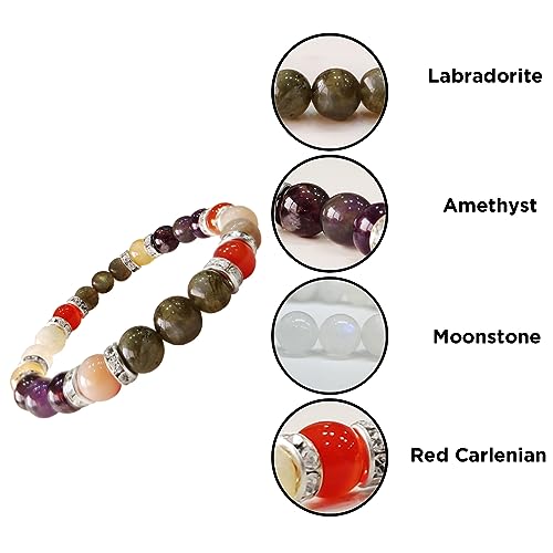 Image of Shubhanjali Crystal Elastic 8mm Stretch Customized Bracelet for Men and Women-(Standard,Multicolor)