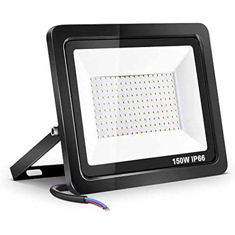 Ankishi 150W LED Floodlight, IP66 Waterproof Security Lights, Super Bright Lights LED 15000LM Outdoor Light, 6500K Daylight White Wall Light for Garden, Patio, Backyard, Front Yard, Garage Cover