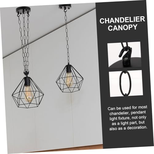 Kit de cache-lumière avec chaînes en acier robuste pour lustre - 3