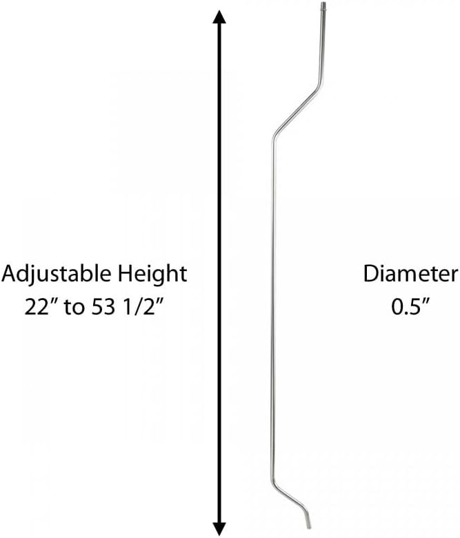 Renovators Supply Manufacturing High Tank Toilet Fill Pipe 22 In. To 53.5 In. Adjustable Height L Pipes With Chrome FInish Stainless Steel Toilet Fill Pipe