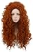 Yuehong Long Curly Orange Wig Heat Resistant Cosplay Wigs Halloween Cos Wig