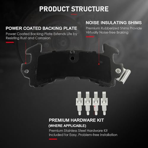 Image of cciyu D154 Front Metal Disc Brake Pads Kit For Avanti For II 1979-1985 1987-1991,For Buick For Century,For LeSabre,For Regal,For Riviera,For Cadillac For Eldorado,For Fleetwood,For Seville