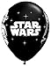 Qualatex Star Wars Biodegradable Latex Balloons Onyx Black with White Prints All-Around of Darth Vader and Yoda, 11-Inch Round (12-Units)