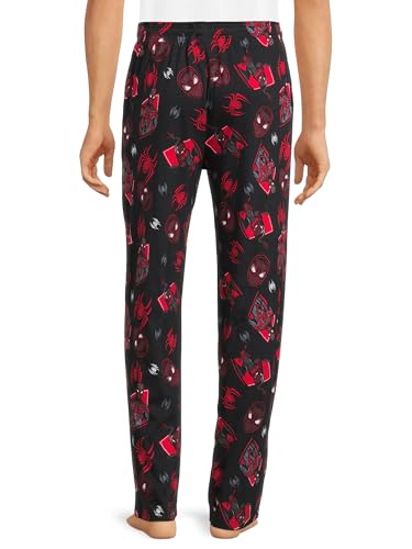 Marvel Spider-Man Men's Miles Morales Mask Allover Print Adult Sleep Bottoms Pajama Pants2