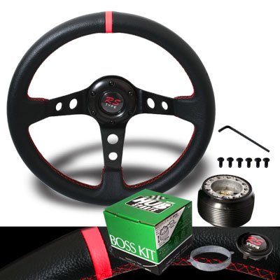 Amazon | レッドステッチ ドリフトスタイル ステアリングホイール 1990