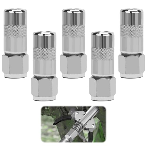 5 Pièces Coupleurs de Pistolet à Graisse avec Buses Plates, Embout Pompe a Graisse, Embouts pour Pompe à Graisse, Coupleur de Graisse, Accessoires Pompe a...